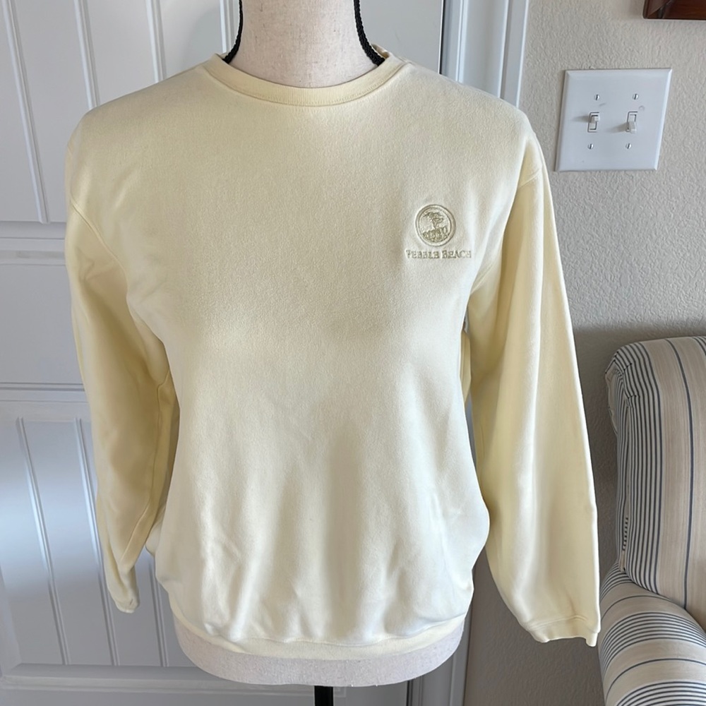 Carnoustie Pebble Beach Golf Souvenir Crewneck 100% Cotton Yellow Sweats…